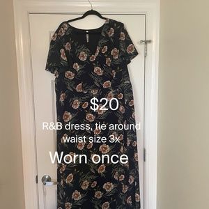 Tie around waist plus size dress